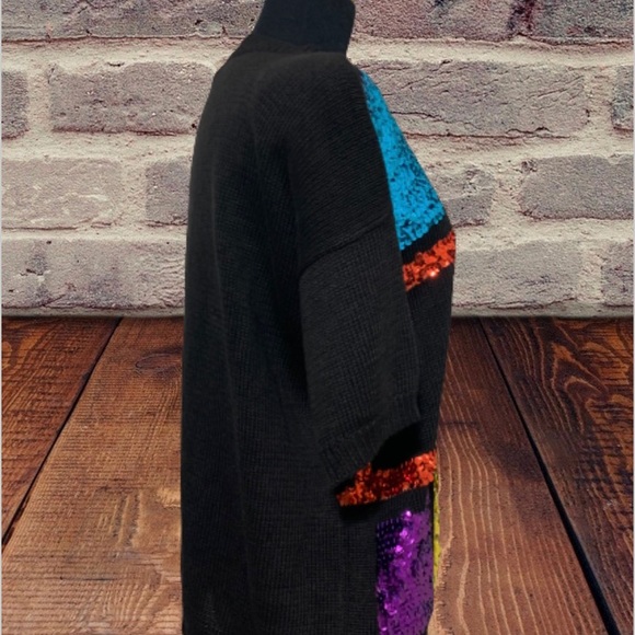 Women’s All Points 80s sequin sweater black large - Picture 4 of 6